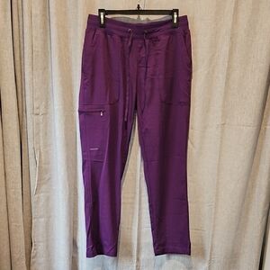 Healing Hands Purple Joggers Scrubs with Elastic Waistband